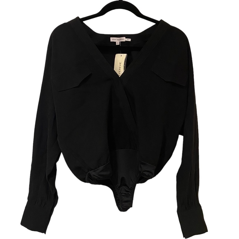 Good American Utility Wrap Bodysuit in Black - Picture 3 of 9